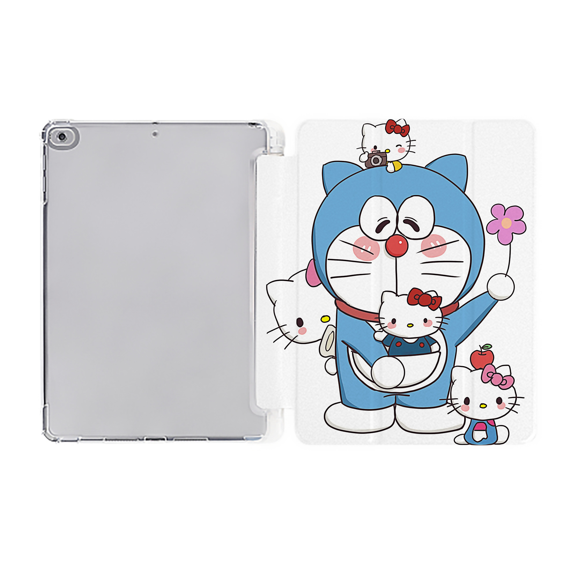 （画像用） ドラえもん Doraemon IPad ケース ペン収納付き 三つ折りスタンド PUレザー×シリコン 対応機種9.5/10.5/10.9インチ